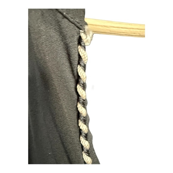 J. Crew Black White Split Neck Tassel Braided Trim Popover Tunic Womens Size 2 - Picture 8 of 10